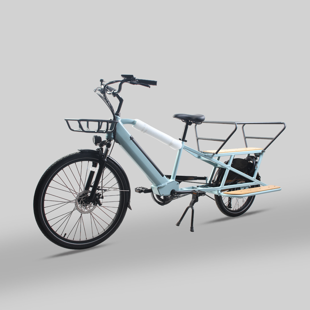 ebike cargo long tail cargo electric bike 48V250W rear motor front tire 26'' and rear tire 20''