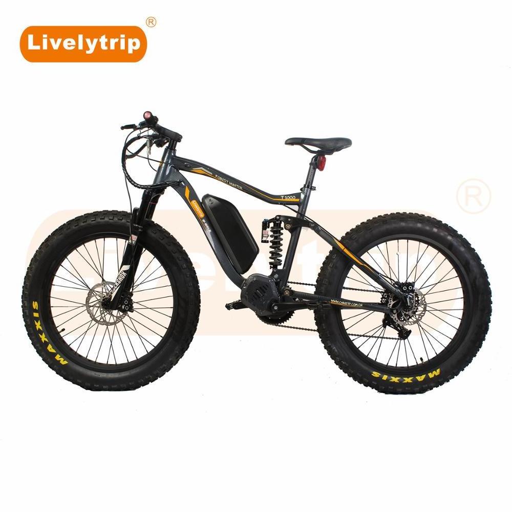 2019 New MTB 48V 1000W Fat Tire Mid Drive Full Suspension BMX Electric Mountain Bike MTB