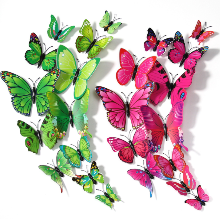 High Quality PVC 3D Butterfly Wall Sticker Butterfly Bedroom Decoration Stickers