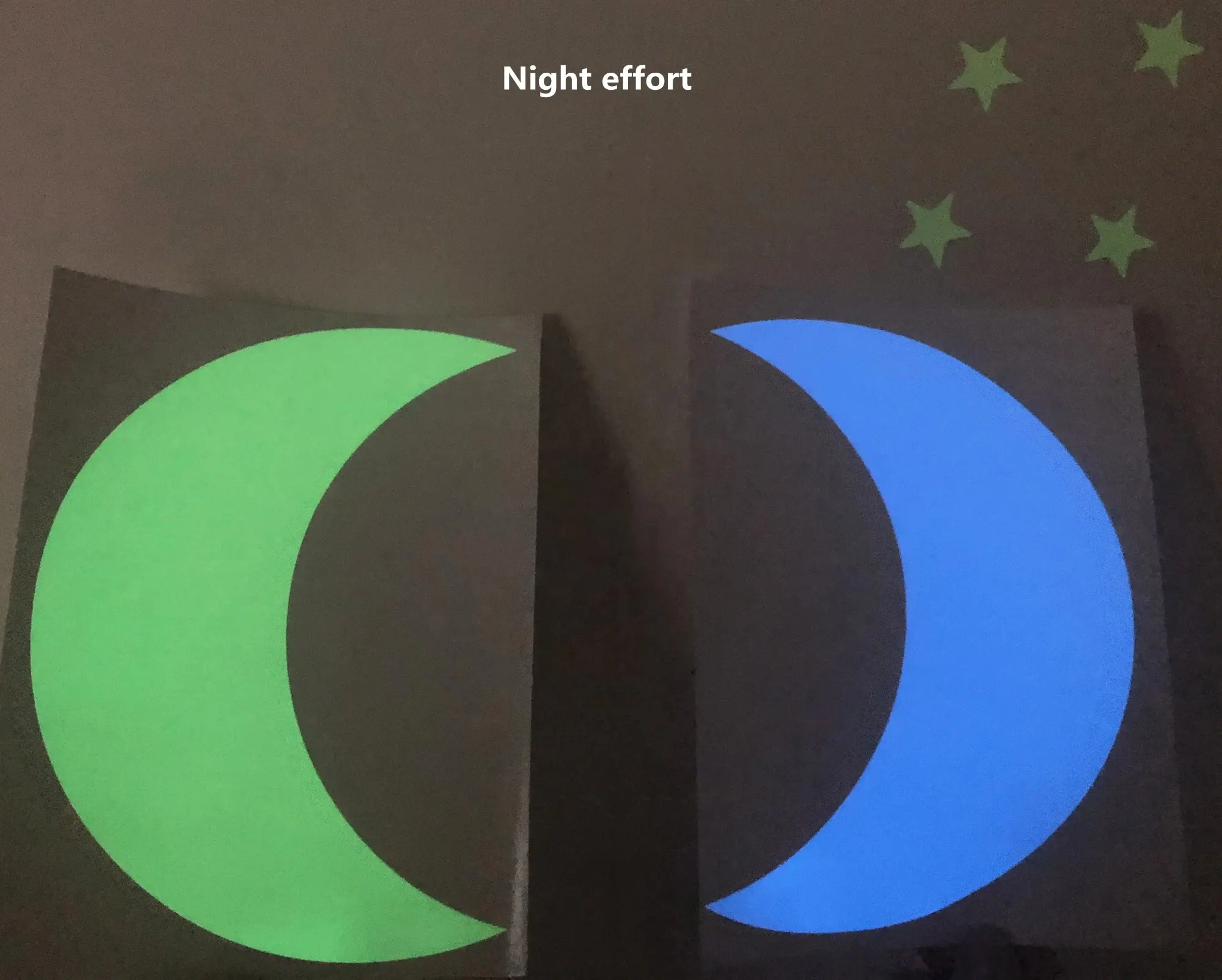 New custom design moon and stars pattern PVC glow in dark in night wall decoration stickers