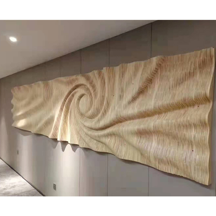 Luxury Art Design Interior Corridor Rotating 3d Decor Wood Wall Panel Feature Decorative Wood Wall Panels