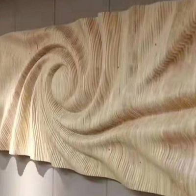 Luxury Art Design Interior Corridor Rotating 3d Decor Wood Wall Panel Feature Decorative Wood Wall Panels