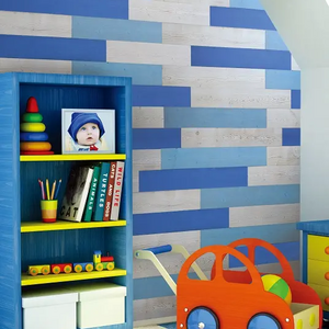 Blue Color Wall Decoration Wall Peel And Stick Wood Panels Kids Room Wood Panels