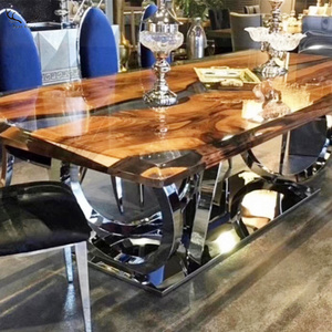 Luxury design Home Dining Room Wooden Walnut Restaurant Dining Table