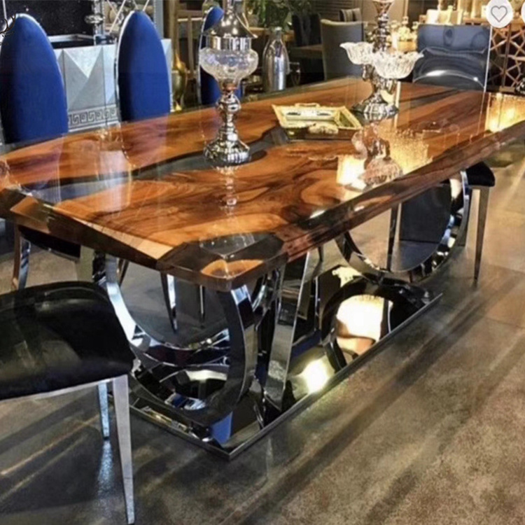 Europe style luxury design epoxy table dining room wood epoxy resin dining table epoxy table