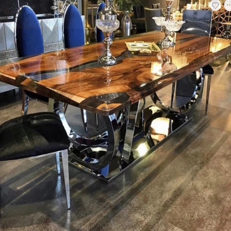 Europe style luxury design epoxy table dining room wood epoxy resin dining table epoxy table