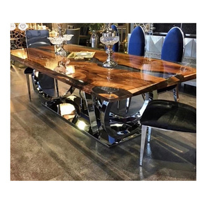 Europe style luxury design epoxy table dining room wood epoxy resin dining table epoxy table