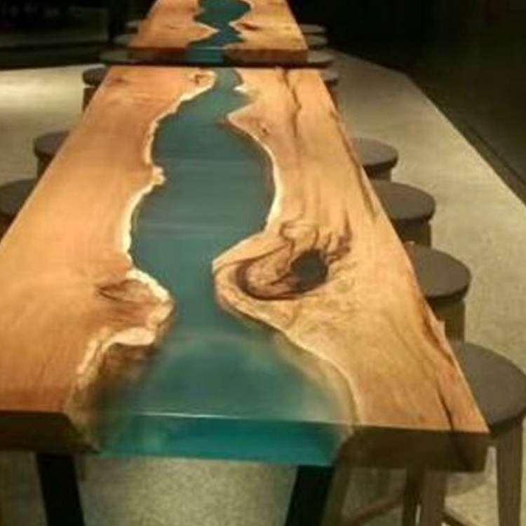 New design epoxy resin table top luxury vintage river table epoxy for living room