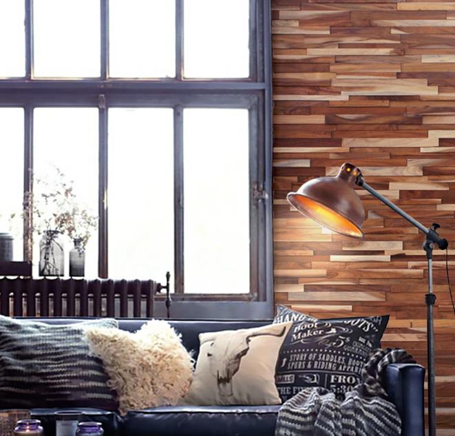 Solid wood decorative wall covering panels 3D wall panels brick wood panel wall sticker