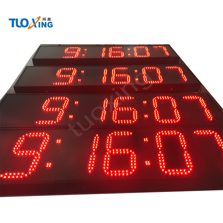 8 inch 6 digits led sports digital sports timer with temperature display