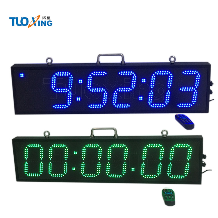 6 inch 6 digits LED digital stop watch battery light with timer