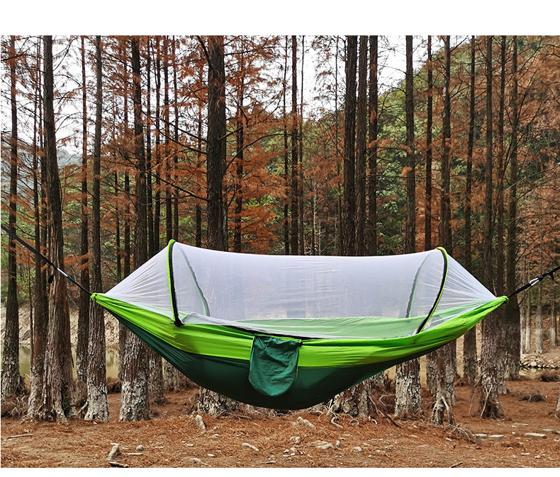 Popular Items Hanging super light family camping hammock Mosquito proof nylon outdoor hammock