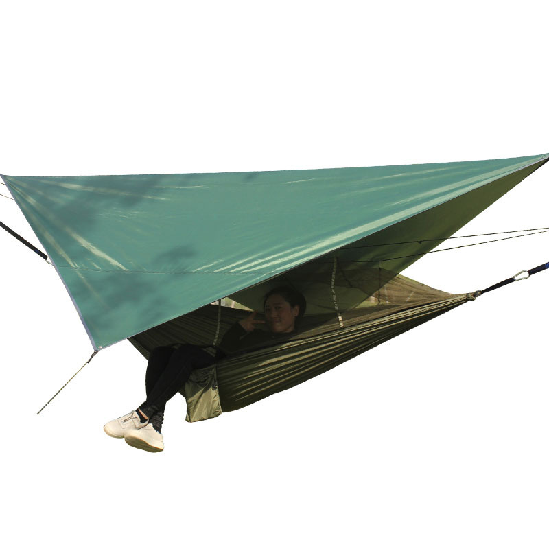 Custom Camping Hammock Set Portable lightweight nylon parachute Outdoor hammock with rain fly cover