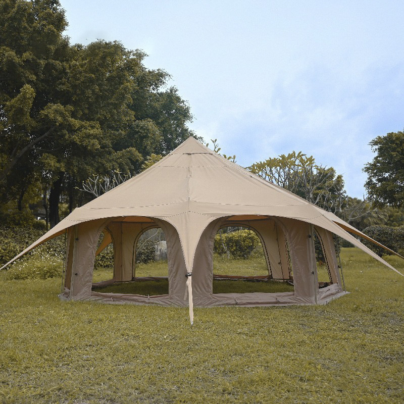 Custom outdoor large luxury circus cotton cloth camping tent house Yurt 8 people round Indian tent