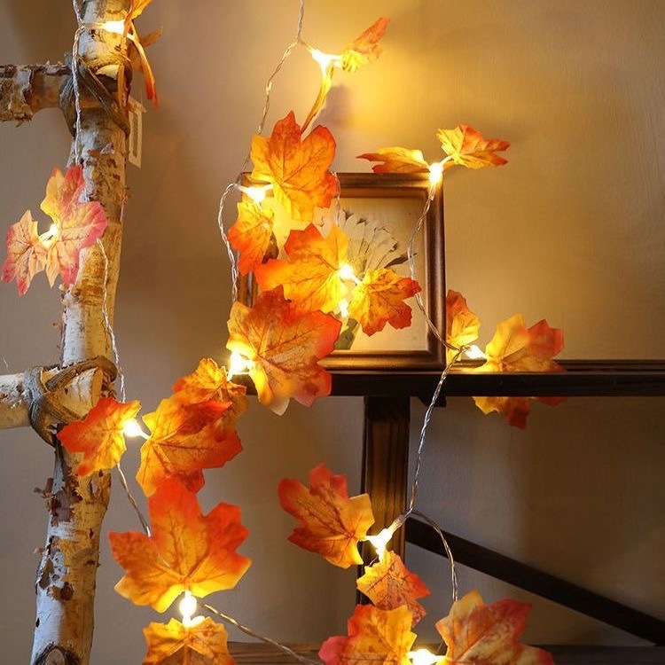 Maple leaf light string Solar festival indoor and outdoor courtyard wedding decoration Christmas Halloween LED light string