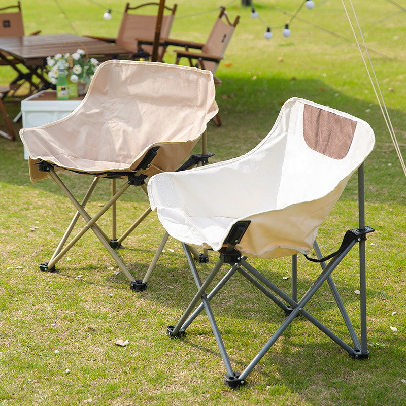 Custom simple aluminum frame foldable heavy duty Moon camping chair