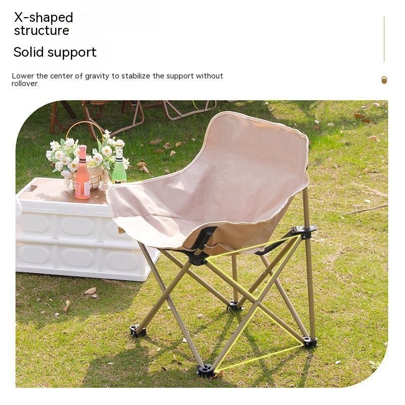 Custom simple aluminum frame foldable heavy duty Moon camping chair