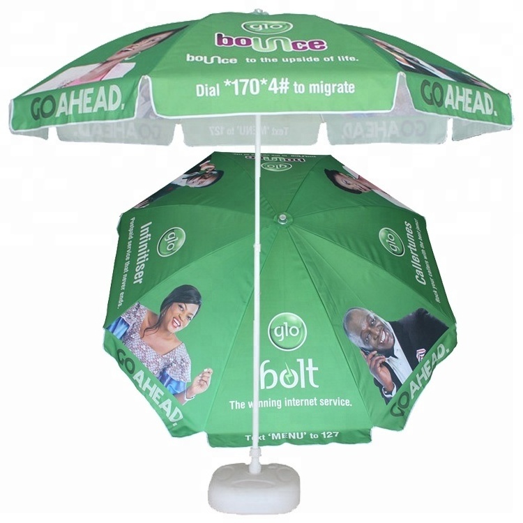 125cmx8panels Pvc Parasol with Water Base Beach Umbrella with Base Promotional Umbrella