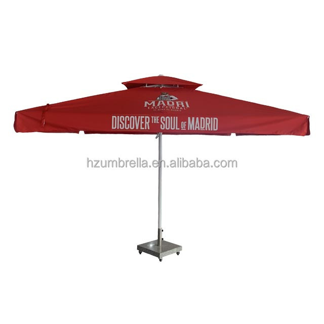 4x4m  aluminum frame big size square outdoor promotional  garden umbrella