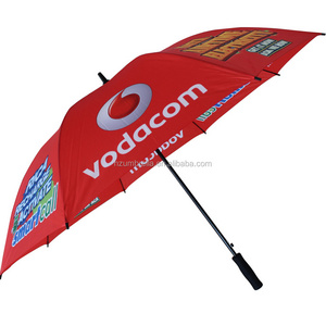 Vodafone 30" manual open red custom logo golf sun umbrella