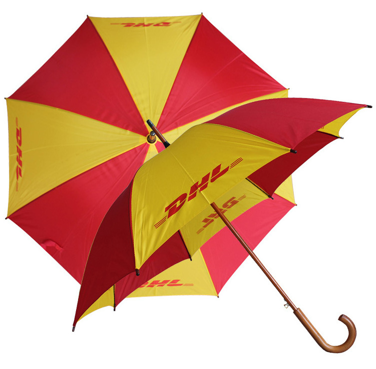 DHL Straight Wooden Stick Promotion Yiwu Umbrellas