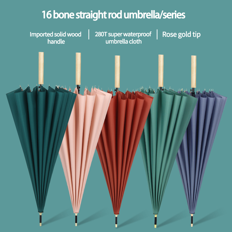 Multi Color 16-bone Advertising  Straight Clear Customized Umbrella