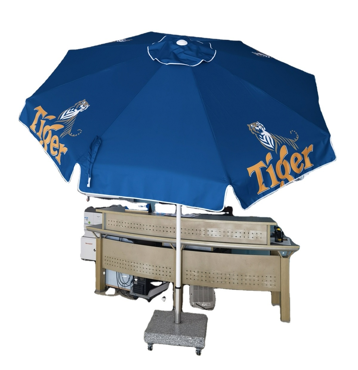 Milo PVC Custom Logo Printing Beach Umbrella For Advertising