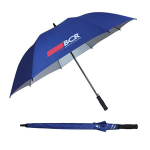 27" blue color silver coating golf fiberglass bank umbrella, chinese umbrella