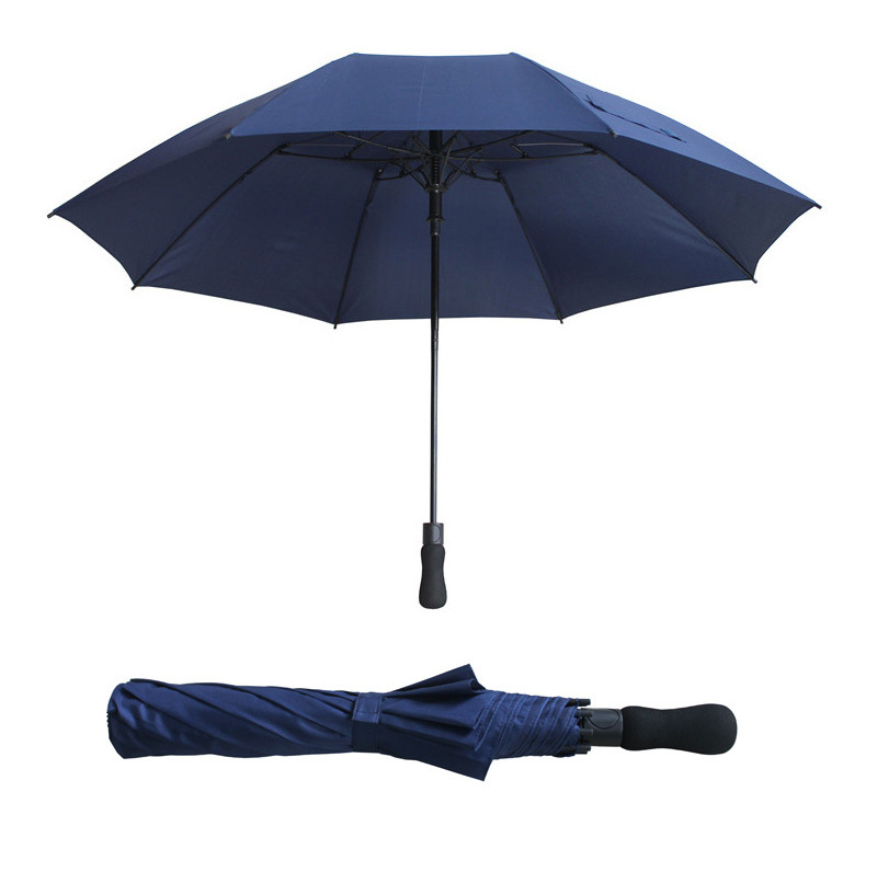 high quality auto open and close 2 folding windproof two folded umbrella