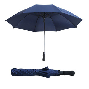 high quality auto open and close 2 folding windproof two folded umbrella