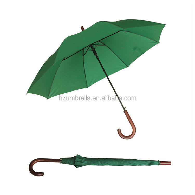 new fashion green straight handle cheap rain umbrellas