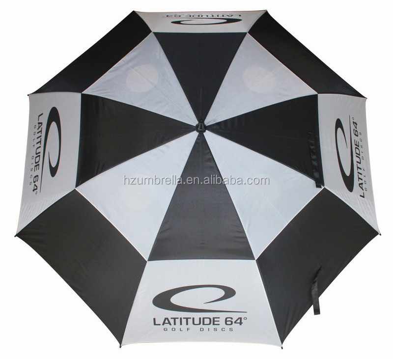 black and white golf umbrella dia 160cm storm resistant umbrella golf