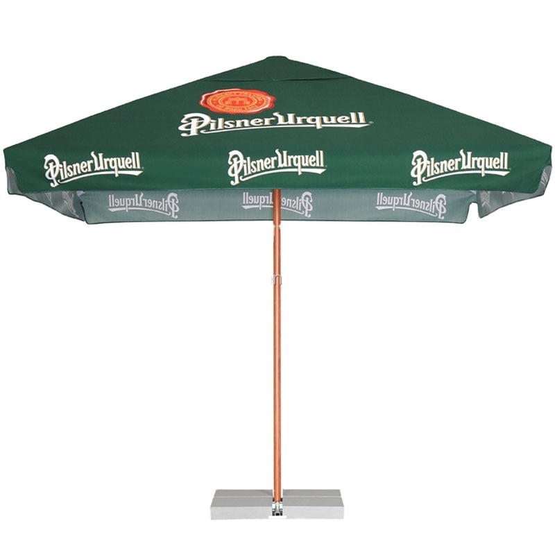 2.5X2.5M Umbrella Aluminium Frame Square Spring Market Umbrella Custom Logo Printing Beach Umbrella