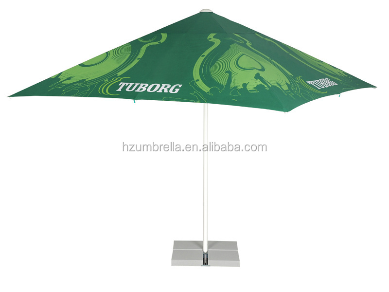 2.5X2.5M Umbrella Aluminium Frame Square Spring Market Umbrella Custom Logo Printing Beach Umbrella