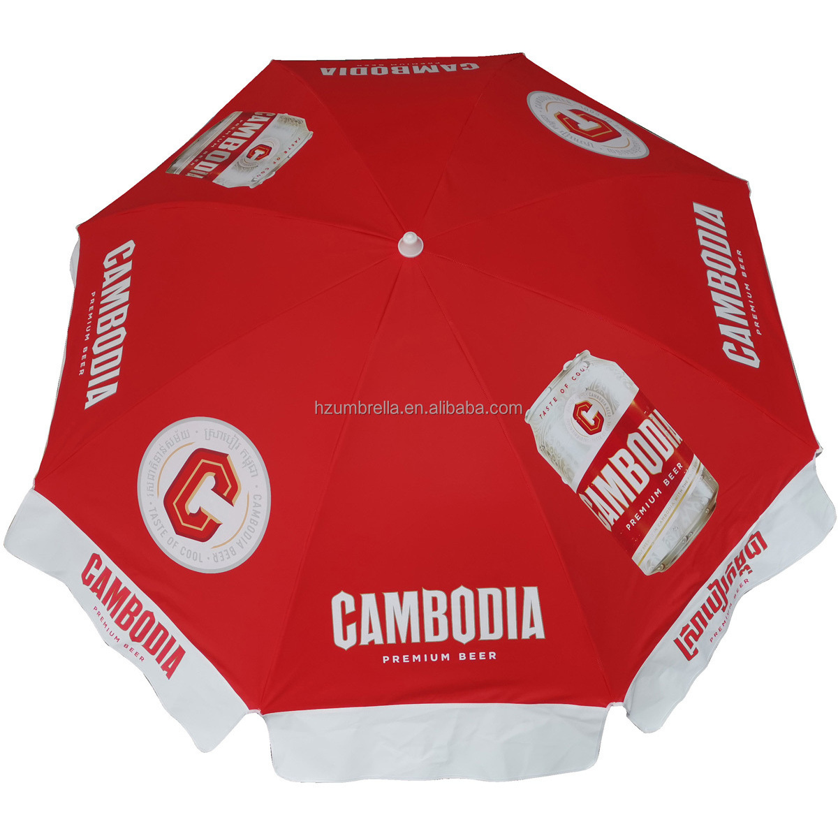 Milo PVC Custom Logo Printing Beach Umbrella For Advertising