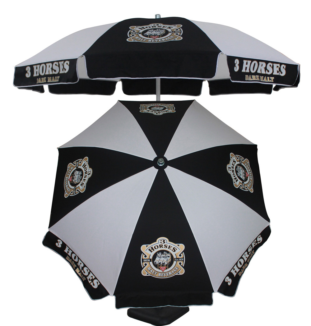 White And Black Beach Umbrella Martini Outdoor Parasols