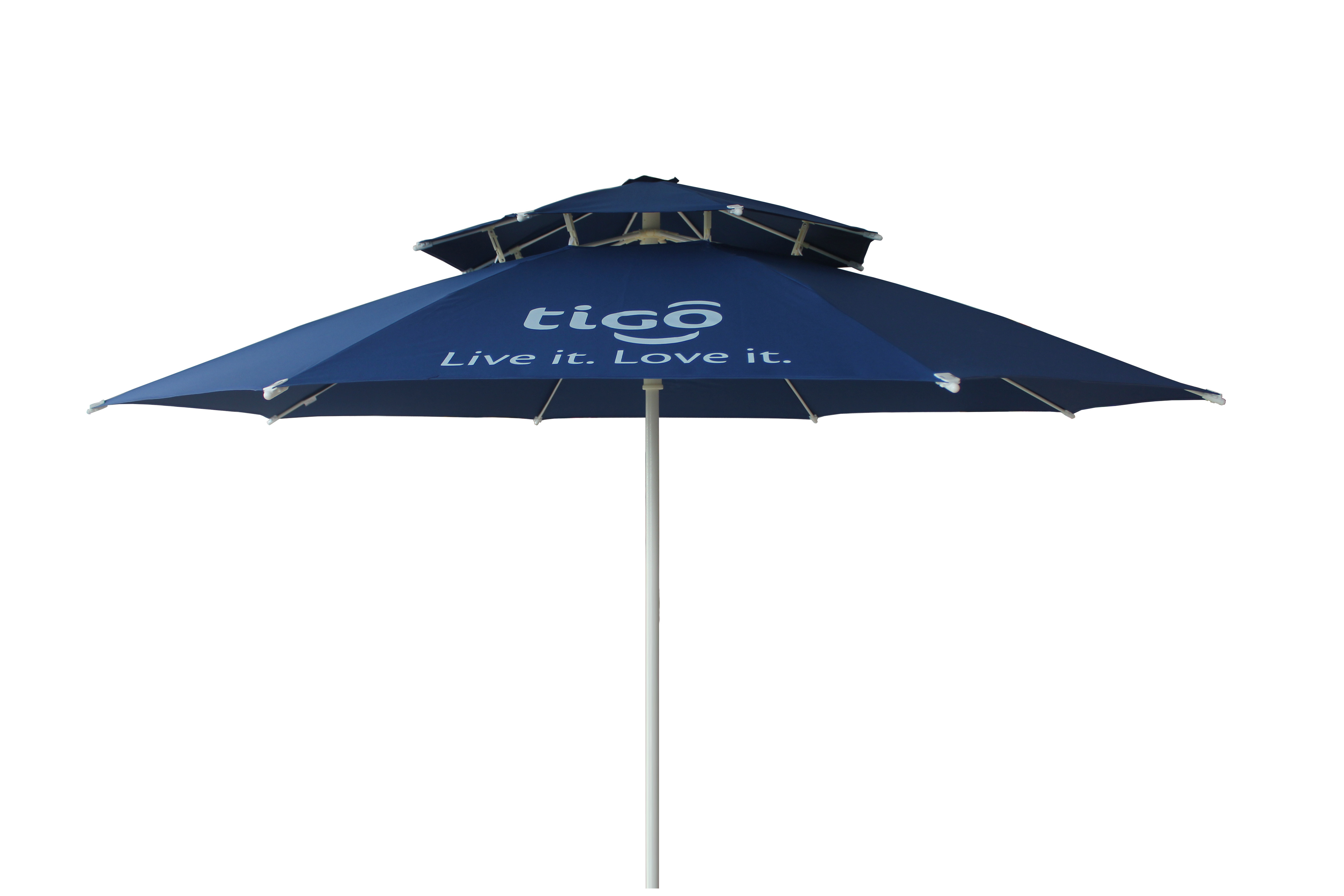 Tigo Telecom beach umbrella fiberglass frame patio parasol umbrella