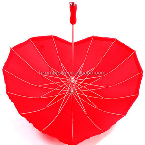 promotional red heart shape umbrella