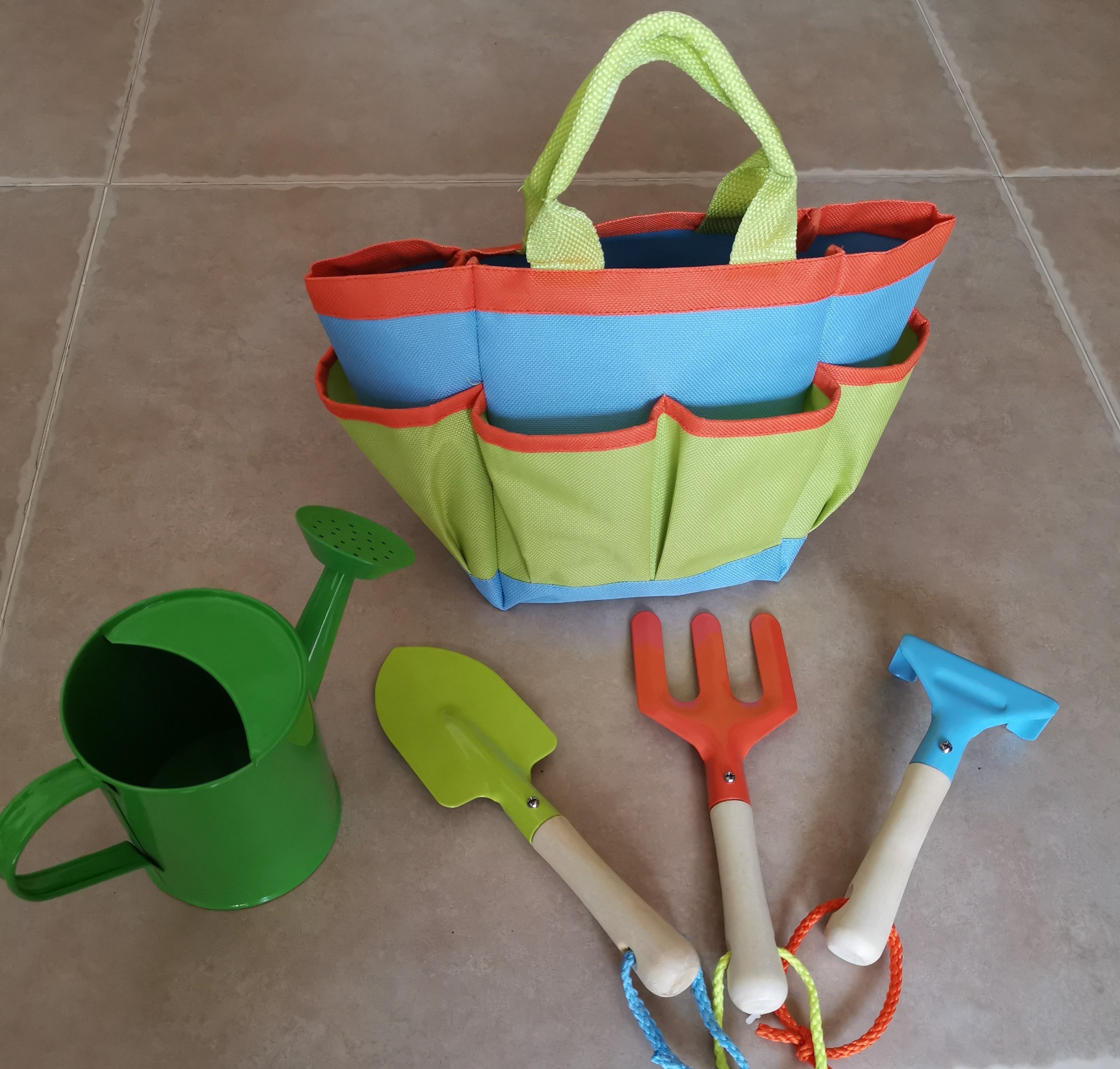 5pcs Little Gardener Tool Set with Garden Tools Bag Gloves and Watering Can for Kids Gardening-Low MOQ Quick Delivery