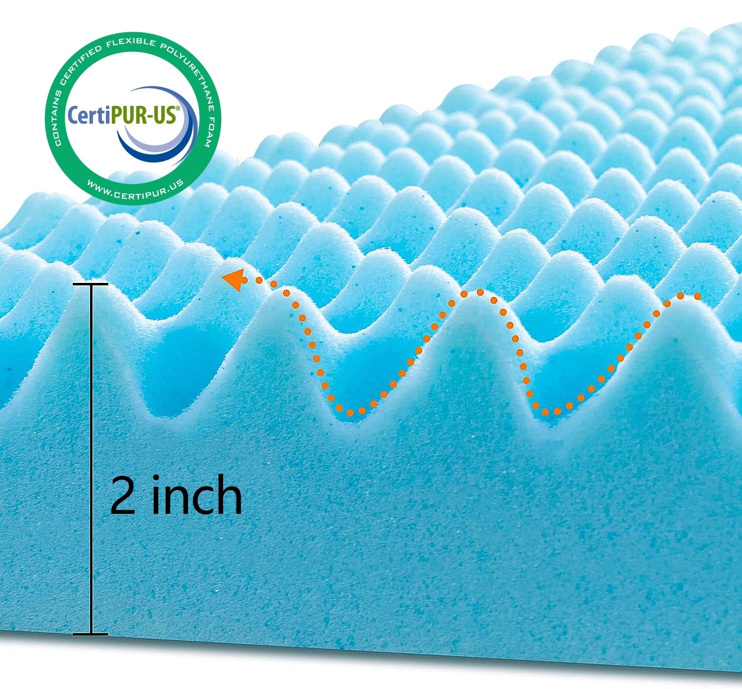 High Density Egg-Shaped Comfort Sponge Foam Bed Topper Luxury Cooling Gel Memory Foam Mattress Topper Pad In A BoX