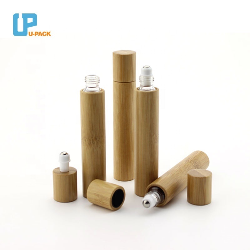 Bamboo essential oil roll on perfume bottle