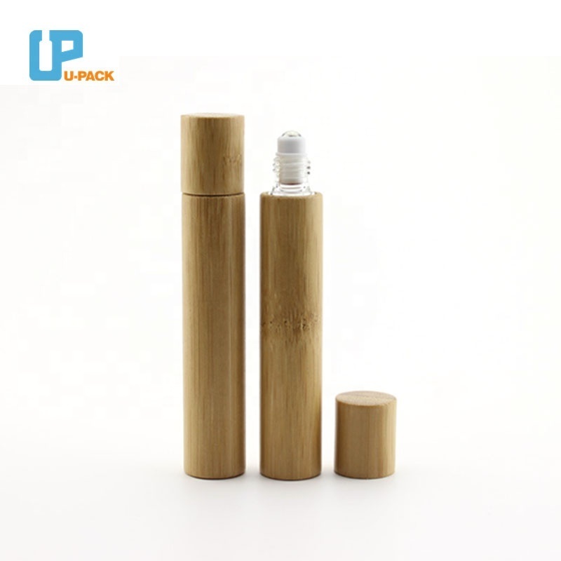 Bamboo essential oil roll on perfume bottle