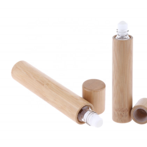 Bamboo essential oil roll on perfume bottle