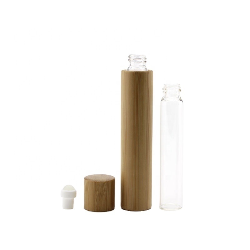 Bamboo essential oil roll on perfume bottle