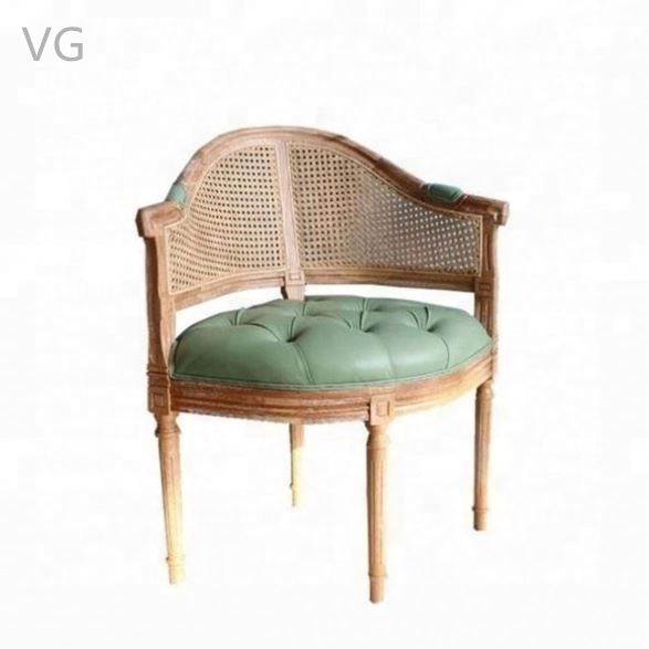 American country dinning room furniture antique upholstered vintage rattan wood dinning chairs with arms