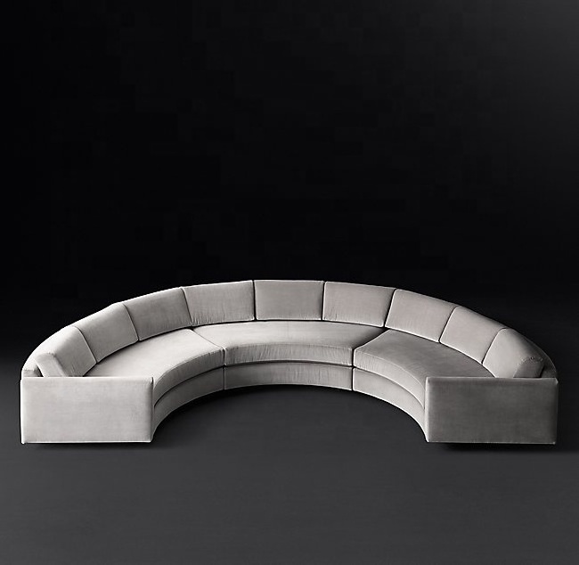 Modern half moon circle curved sofa furniture living room sofa design luxury velvet sofas