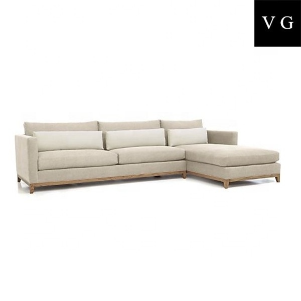 Modern style wooden sofa set designs latest home living room furniture L shape sectional sofa