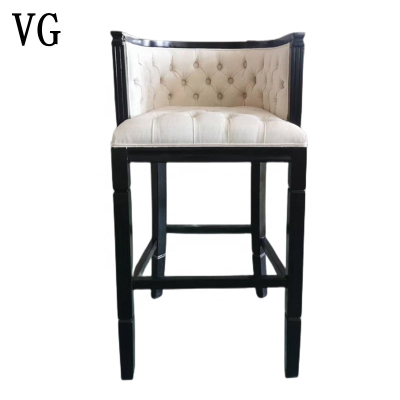 Vintage French style high quality wooden high bar chair for club bar counter stool home furniture bar stools