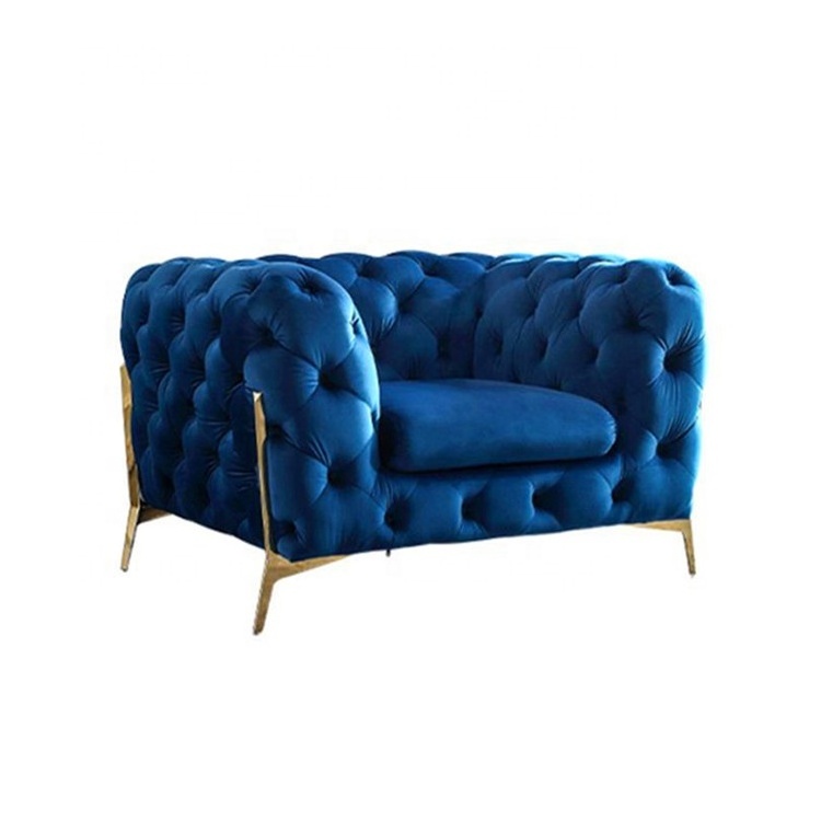 commercial sofa New velvet tufted couch blue velvet sectional sofa living room furniture/living room sofas