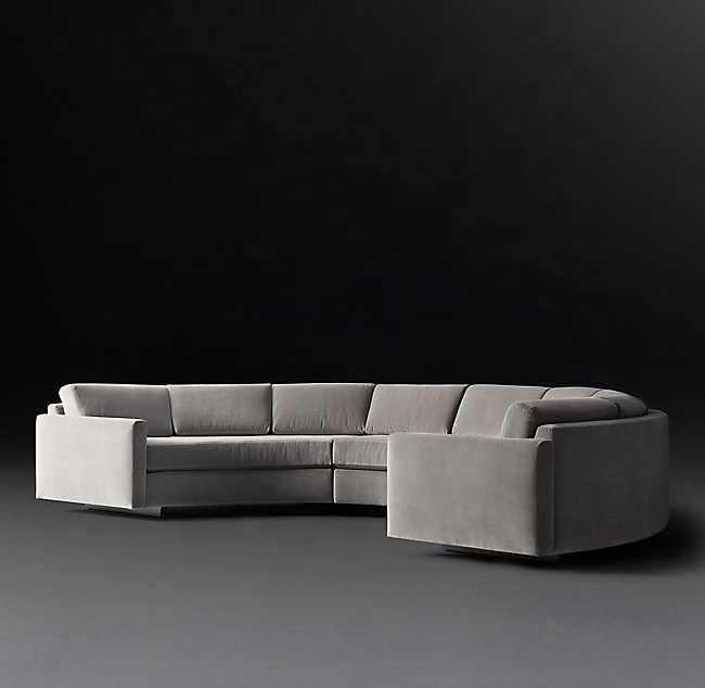 Modern half moon circle curved sofa furniture living room sofa design luxury velvet sofas